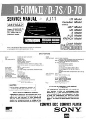 Sony Discman D-50MkII Service Manual