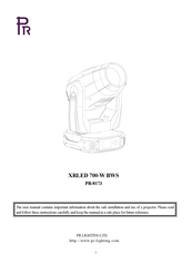 PR XRLED 700-WBWS Manual