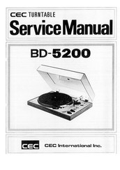 cec BD-5200 Service Manual