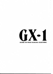 Yamaha Electone GX-1 Manual