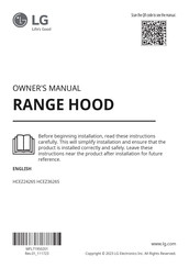 LG HCEZ2426S Owner's Manual