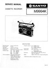 Sanyo M9994K Service Manual