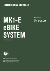 Bosch BUTCHERS & BICYCLES MK1-E eBIKE SYSTEM Generation 3 Original Instructions Manual