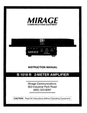 Mirage B 1018 R Instruction Manual