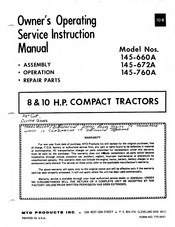 MTD 145-672A Manual