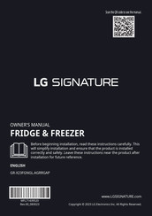 LG Signature GR-X23FGNGL.AGRRGAP Owner's Manual
