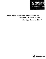 Sperry Rand Remington Rand UNIVAC 7900 Service Manual
