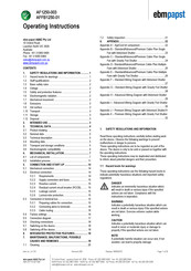 ebm-papst AFFB1250-01 Operating Instructions Manual
