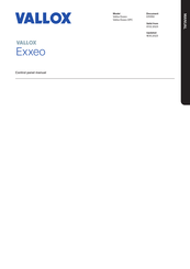 Vallox Exxeo Manual