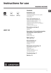 Ariston AR6F 105 Instructions For Use Manual