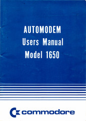 Commodore 1650 User Manual