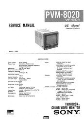 Sony TRINITRON PVM-8020 Service Manual