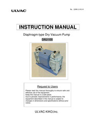 Ulvac DAU-100 Instruction Manual