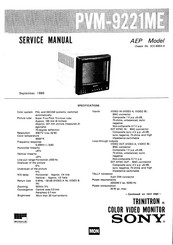 Sony TRINITRON PVM-9221ME Service Manual