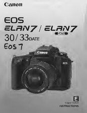Canon EOS 33 DATE Instructions Manual