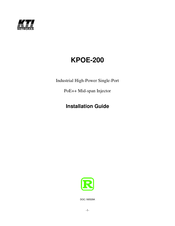 KTI Networks KPOE-200 Installation Manual