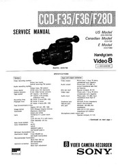 Sony CCD-F36  / Manual de instrucciones / Mode d’emploi Service Manual