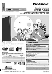 Panasonic DVD-S27U Operating Instructions Manual