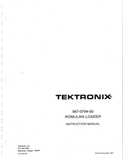 Tektronix 067 -0794-00 Instruction Manual