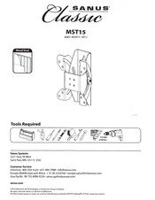 Sanus Classic MST15 Assembly Instructions Manual