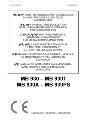 Lotus MB 930A Instructions Booklet For Installation Maintenance Operation