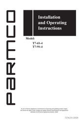 Parmco T7-6S-4 Installation And Operating Instructions Manual