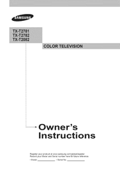 Samsung TX-T2781, TX-T2782, TX-T2082 Owner's Instructions Manual
