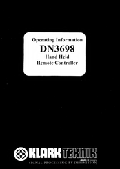 Klark Teknik DN3698 Operating Information Manual