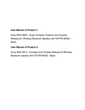 Sony SRS-XB13 Manual