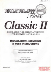 Multiglow Fires Classic II Installation, Servicing  & User Instructions