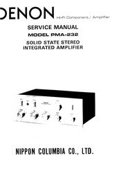Nippon Denon PMA-232 Service Manual