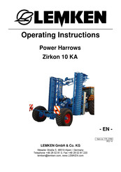 LEMKEN Zirkon 10 KA 600 Operating Instructions Manual