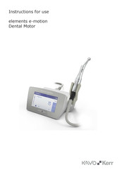 KaVo Kerr elements e-motion Instructions For Use Manual