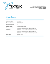 TEKTELIC Communications T0006749 User Manual