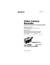Sony video Hi8 XR CCD-TRV63 Operating Instructions Manual