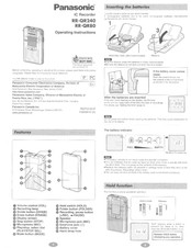 Panasonic RRQR240 - IC RECORDER Operating Instructions Manual