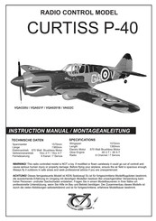 Radio control model CURTISS P-40 Instruction Manual