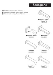 Hans Grohe Tecturis S 73411 1 Series Installation/User Instructions/Warranty