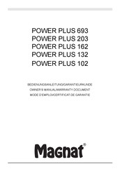 Magnat Audio POWER PLUS 102 Owner's Manual/Warranty Document