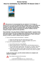 Archos 70 Xenon How To Reinitialize