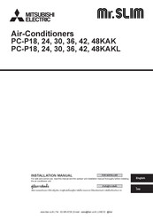 Mitsubishi Electric Mr. Slim PC-24KAKL Installation Manual