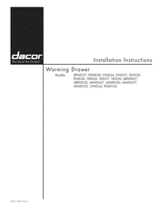 Dacor Epicure EWD36 Installation Instructions Manual