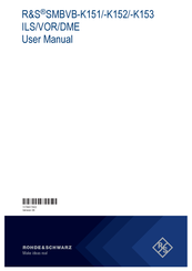 Rohde & Schwarz R&S SMBVB-K152 User Manual