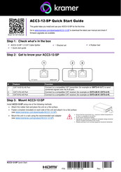 Kramer ACC3-12-SP Quick Start Manual