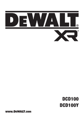 DeWalt XR DCD100 Original Instructions Manual
