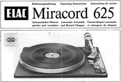 ELAC Miracord 625 Operating Instructions Manual