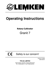 LEMKEN Granit 7 Operating Instructions Manual