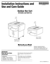 KitchenAid KFBP100LSS Installation Instructions And Use And Care Manual