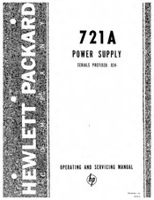 HP 721A Operating And Servicing Manual