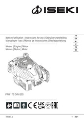 Iseki PRO 170 OHV QSS Instructions For Use Manual
